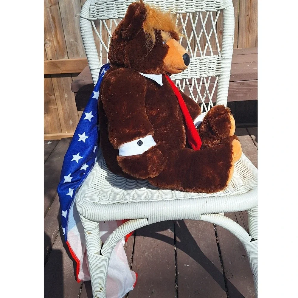 Trumpy Bear Deluxe Plush 22 inch Collectible with American Flag Blanket Inside - Picture 5 of 11